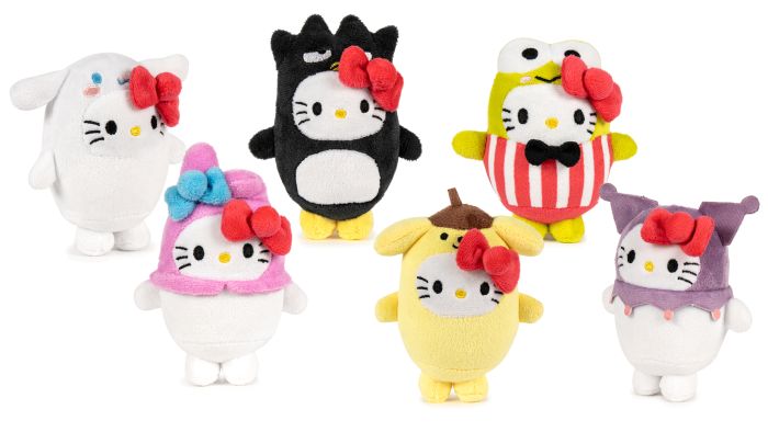 (Mis 1) HELLO KITTY & FRIENDS Kitty con Vestitino Peluche 17cm -6ass In Blind Box In espo da 12pz…x12…x24